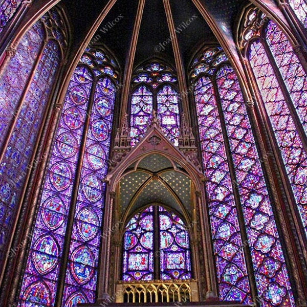 Beautiful Sainte Chapelle Paris, France Stain Glass Windows Gothic Architecture Religious Original Fine Art Photography Print