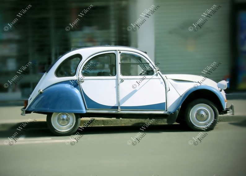 Vintage French Citroen Deux Chevaux Car Tours France European Fine Art Photography Photo Print