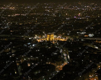 View of the Arc de Triomphe from the Eiffel Tower Architectural Fine Art Paris France Original Photo Print