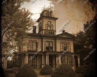 TTV Photo 19th Century Colonial Italianate Victorian House at Genesee Country Museum Scenic Sepia Original Fine Art Photography Print