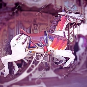 Choose Style Carousel Horses Paris France at Sacre Coeur Montmartre Feathers Fine Art Photography Photo Print image 2