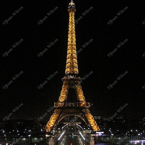The Eiffel Tower at Night, Paris, France Original Photo Print