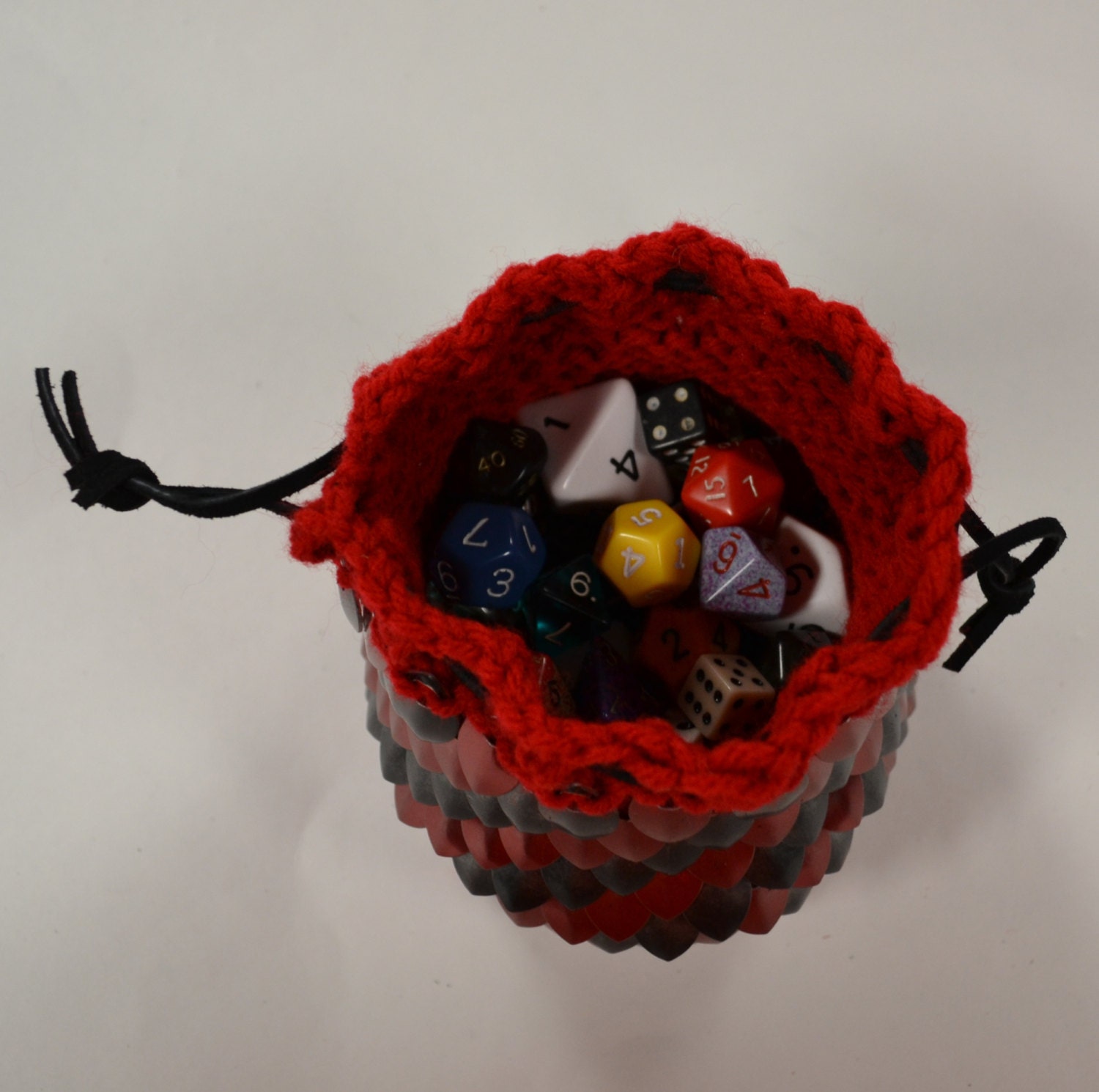 Scale Mail Dice Bag of Holding in Knitted Dragonhide Red and Etsy