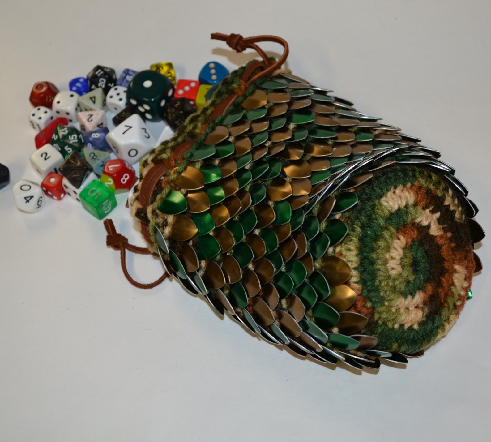 Dice Pouch Scalemail Dice Bag of Holding Bronze Forest Knitted Etsy