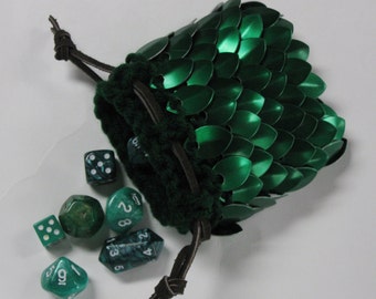 Scalemail Würfeltasche Drachenleder Strickrüstung Elfen Waldläufer small size