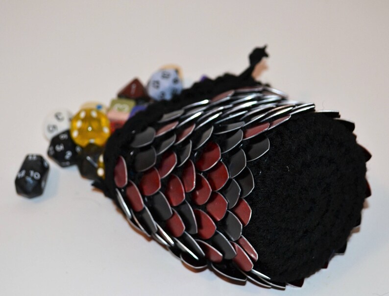 Scale Mail Dice Bag of Almost Holding in Knitted Dragonhide Etsy
