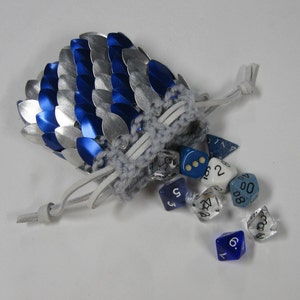 Dragon Scale Dice Bag in knitted Scalemail Dragonhide Armor Sky Knight