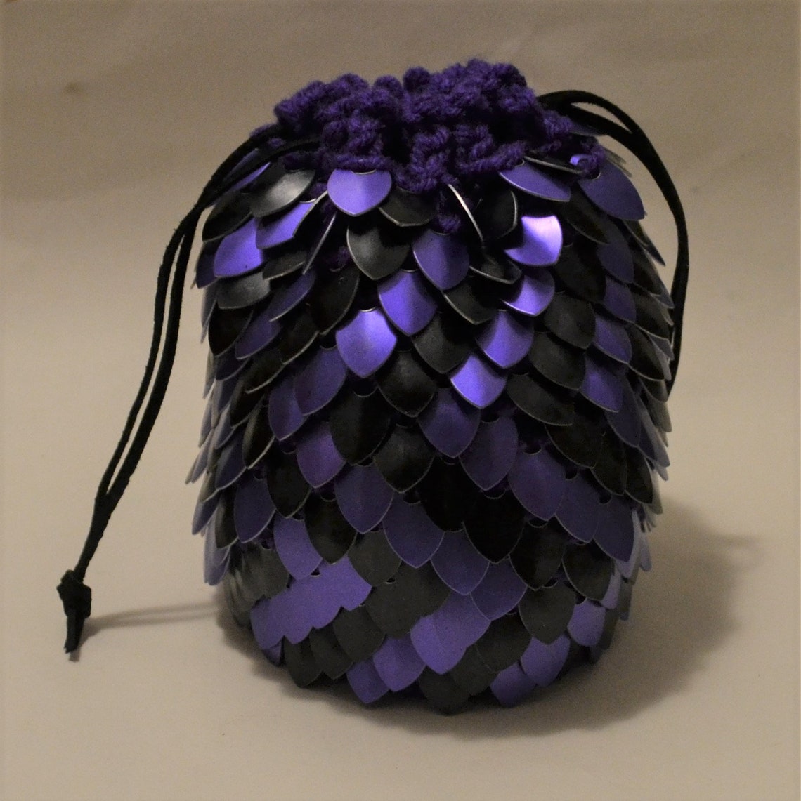 Scale Mail Dice Bag of Holding in Knitted Dragonhide Purple Etsy