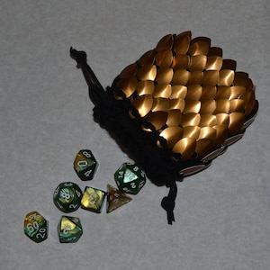 Scale Armor Dice Bag Knitted Dragonhide Bronze Warrior Size small
