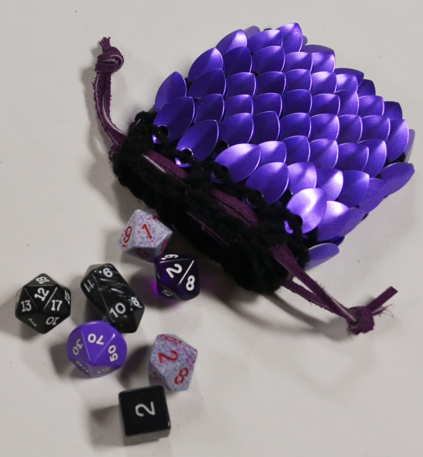 Scalemail Armor Dice Pouch in Knitted Dragonhide Purple Etsy