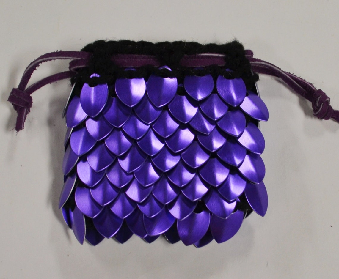 Scalemail Armor Dice Pouch in Knitted Dragonhide Purple Etsy