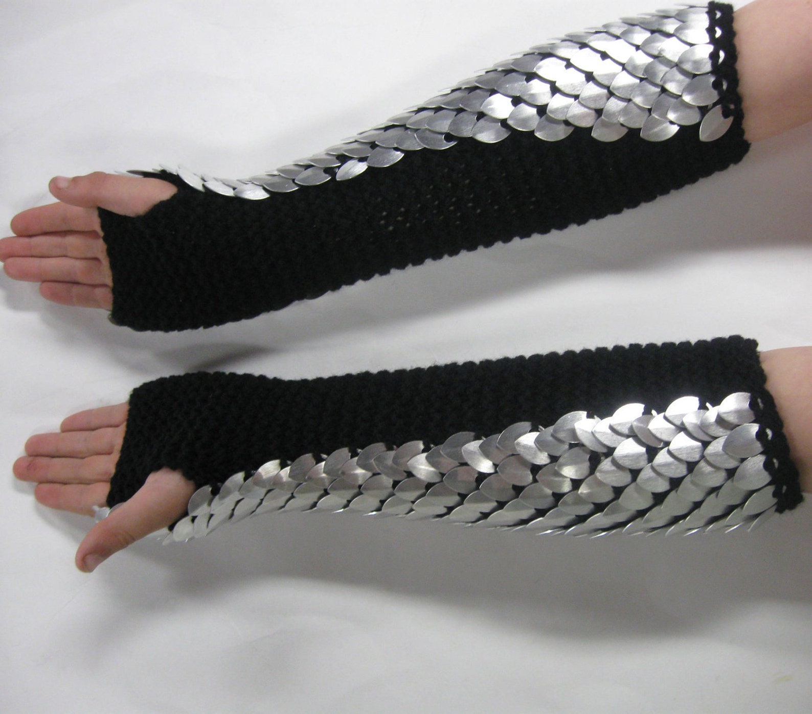 Dragon Scale Gauntlets Knitted Dragonhide Armor Elbow Length Etsy