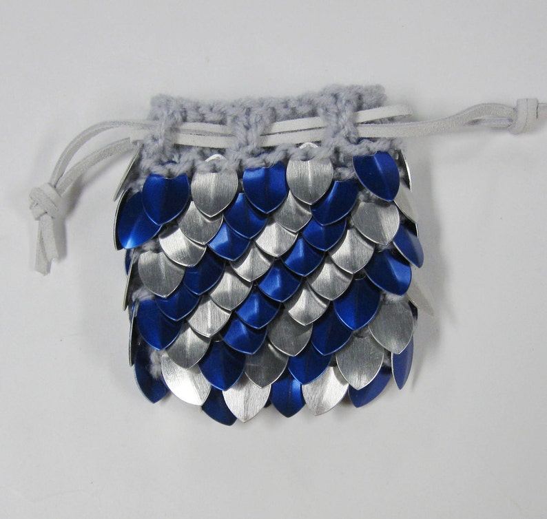 Dragon Scale Dice Bag in knitted Scalemail Dragonhide Armor Sky Knight image 2