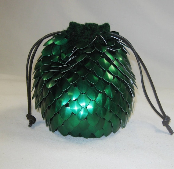 Dice Bag in Scale Mail Knitted Armor Dragonhide | Etsy