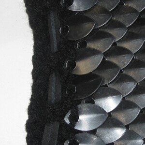 Scalemail Dice Bag in Dragonhide Knitted Armor Black Lich King image 4