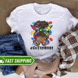 Camiseta de algodão para mães que conscientizam sobre o autismo: apoie o autismo