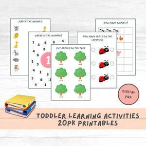 Toddler Learning Activities 20pk - Journal Worksheet, Homeschool, Preschool