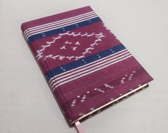 Cuaderno A5 artesanal con lomo redondeado / Cubierta de tela tejida / Libro en blanco encuadernado a mano / Papel de 90 g/m² / Disponible en 100, 150 y 200 páginas