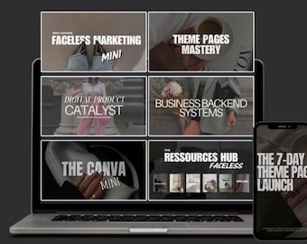 Faceless Instagram Marketing Bundle: Online-Schulungen, MRR/PLR (PDF-Download mit Canva Links)