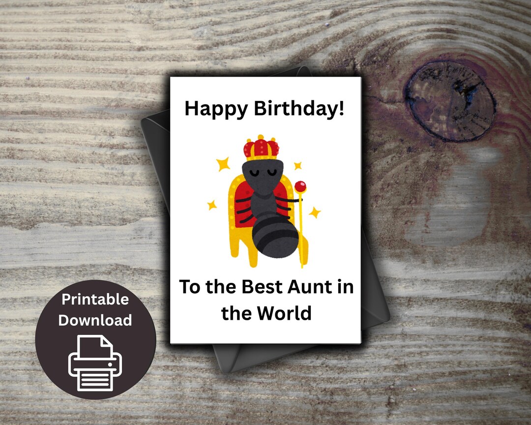 Funny Aunt Birthday Card: Queen Ant Digital Download - Etsy