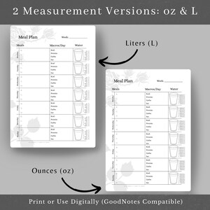 Gothic Meal Prep Planner (PDF) | Veckovis måltidsplanerare | Vatten- och makrospårare | Witchy Tracker A4 A5 US bild 7