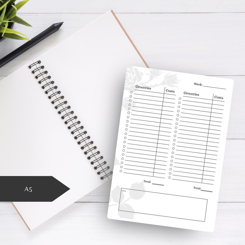 Gothic Meal Prep Planner (PDF) | Veckovis måltidsplanerare | Vatten- och makrospårare | Witchy Tracker A4 A5 US bild 5
