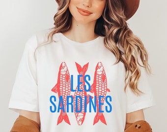 Les Sardines Shirt, Tinned Fish French Shirt, Tomato Girl Summer Coastal, Downtown Girl Ocean Inspired, Fisherman Aesthetic Shirt