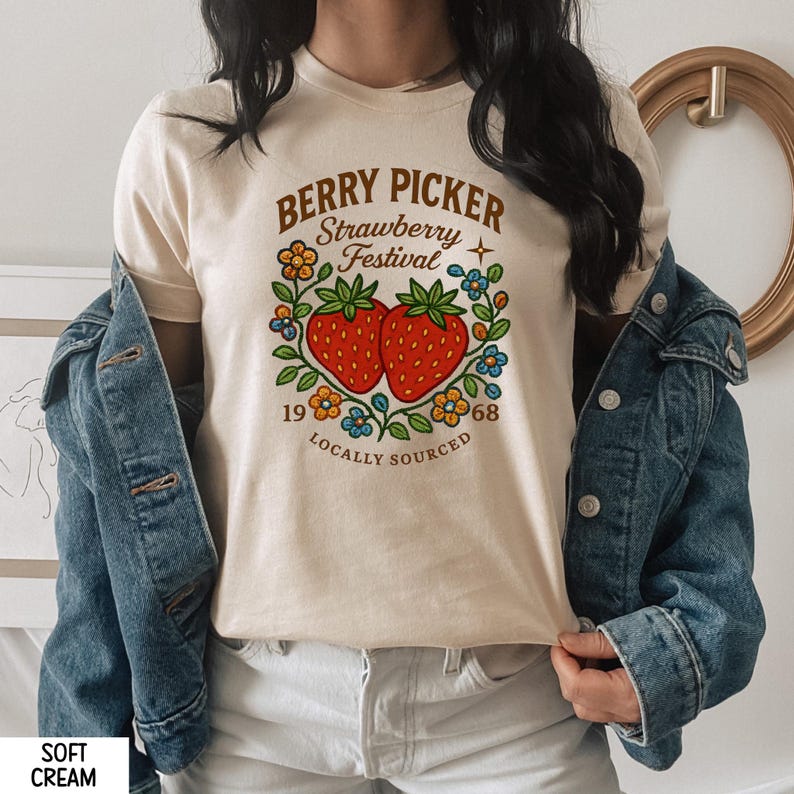 Berry Picker Shirt, Strawberry Festival Shirt, Native Berry Beadwork Shirt, Indigenous Berry Festival Shirt, Indigenous Owned, Native TShirt