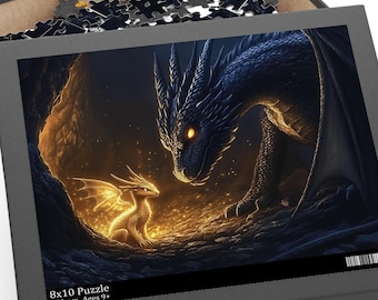 Fourth Wing Tairn and Andarna Jigsaw Puzzle, Book Lover Jigsaw Puzzles, Iron Flame Puzzles, Rebecca Yarros Merch dragon puzzle bookish gifts