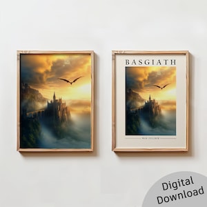 Fourth Wing Basgiath Art, Basgiath War College digital, Rebecca Yarros Dragon Art Fantasy Book cadeau livresque flamme de fer, téléchargement d'art pour parapet