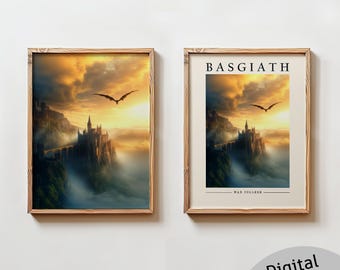 Fourth Wing Basgiath Art Basgiath War College digital Rebecca Yarros Dragon Art Fantasy Book bookish gift iron flame Parapet art download