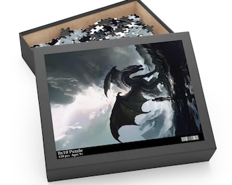 Fourth Wing Dragon Rider Jigsaw Puzzle, Rebecca Yarros Tairn art decor jigsaw Violet Sorrengail puzzle decoration basgiath bookish gift idea