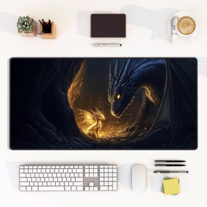 Fourth Wing Tairn and Andarna Desk Mat, dragon rider mousepad Fantasy deskmat Iron Flame art deskmat Book Lover Merch Dragon Rider gift idea