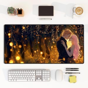 Once Upon A Broken Heart Desk Mat, Night-glimmer Desk pad Evajacks desk mat The Ballad of Never After Stephanie Garber ouabh Evangeline Fox