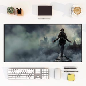 Fourth Wing Violet Art Desk Mat, Violet Crossing The Parapet mouse pad decor Art pad bookish gift ideas iron flame deskmat Basgiath desk pad