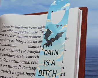 Fourth Wing Bitch Bookmark Aluminium, Dain is a bitch art bookmark, Book Accessory, Bookmark for Fantasy Lovers, Fourth Wing gift for friend