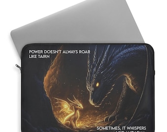 Fourth Wing Dragon Laptop Sleeve, Tairn and Andarna Laptop sleeve bag macbook case bookish gift idea Basgiath war college dragon rider merch
