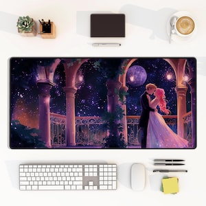 Jacks and Evangeline Kiss Desk Mat, star crossed lovers desk mat OUABH evajacks Desk pad Stephanie Garber Merch Evangeline Fox bookish gifts