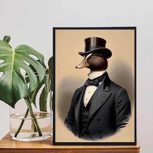 PRINTABLE Duck Art Vintage Photography Animal Art Victorian Duck Art, Vintage Poster, Art Poster Print, Home Decor, Wall Art, Sir Duckington