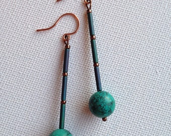 Turquoise pendulum earrings