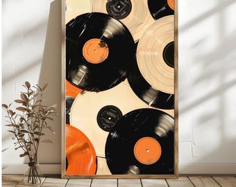 Retro Vinyl Record Collage Print | Music Room Decor (Digital Download)
