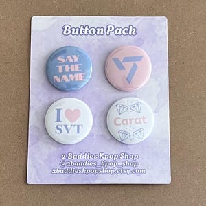 Kpop Group Buttons | Pins | Badges | Seventeen| Ateez| NCT |Stray Kids | Le Sserafim |BTS