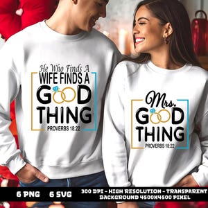 He Who Finds A Wife Finds A Good Thing Svg, Wifey Found Svg, Couple Svg, Husband And Wife Svg, Gift For Her, Cut Files Cricut, Silhouette