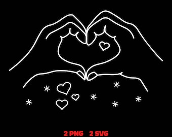 Heart Hands PNG, SVG -Digital Download