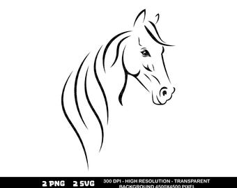 Horse Head Outline SVG PNG: Laser Cut Files, Wall Decor (Digital Download)