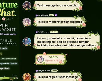 Nature Twitch Chat Widget | Nature Vine Overlay | StreamElements | OBS