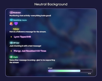 Neon Glow Twitch Chat Widget | Torstange StreamElements und OBS (Digital Download)
