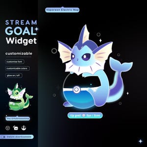 Stream Widget |Cute Electric Nap Goal Widget | Glassy Goal Widget for Twitch Streamers | Streamelements Streamlabs OBS