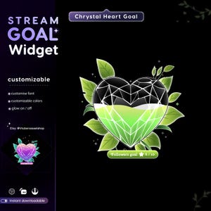 Crystal Heart Goal Widget: Stream Overlay for Twitch, Streamlabs, OBS