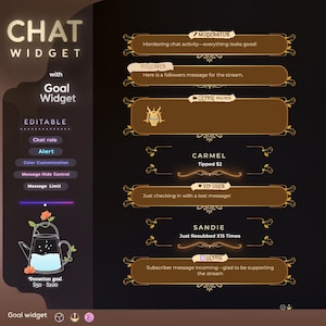 Floral Stream Chat Widget: Classical Nature Theme (StreamElements)